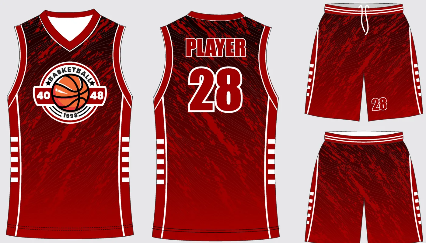Basketball Uniform Crimson Maroon — jersey and shorts