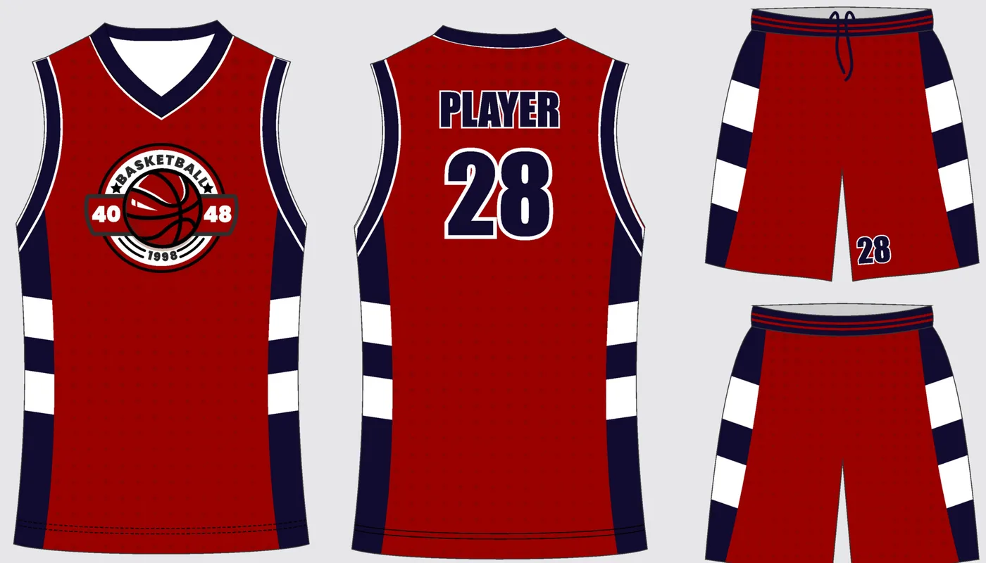 Basketball Uniform Crimson Onyx Storm — jersey and shorts