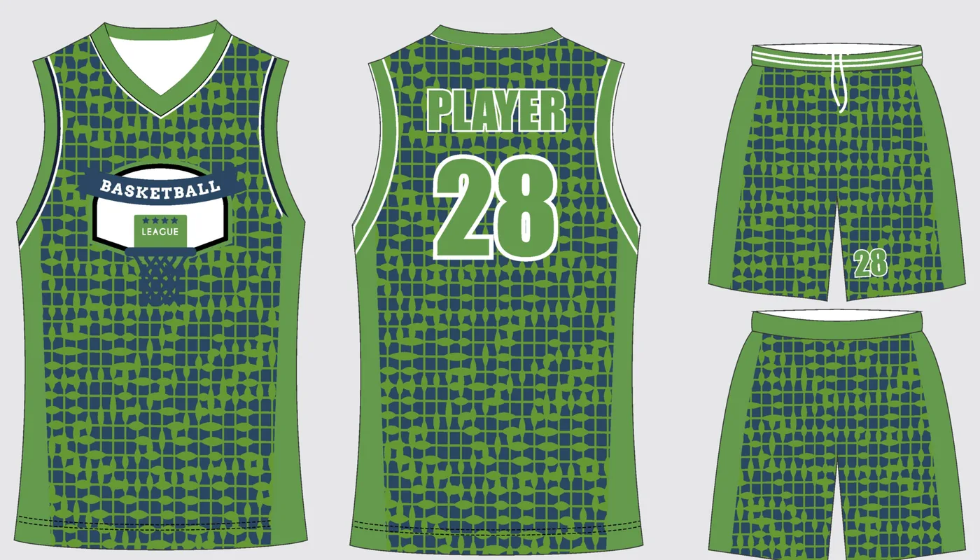 Basketball Uniform Emerald Graphite — jersey and shorts