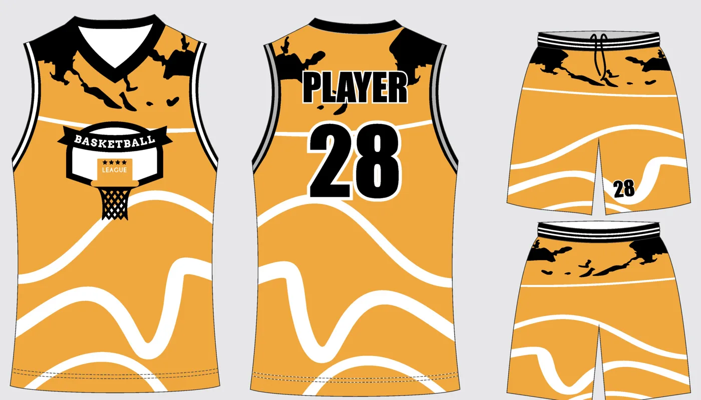 Basketball Uniform Gold Onyx — jersey and shorts