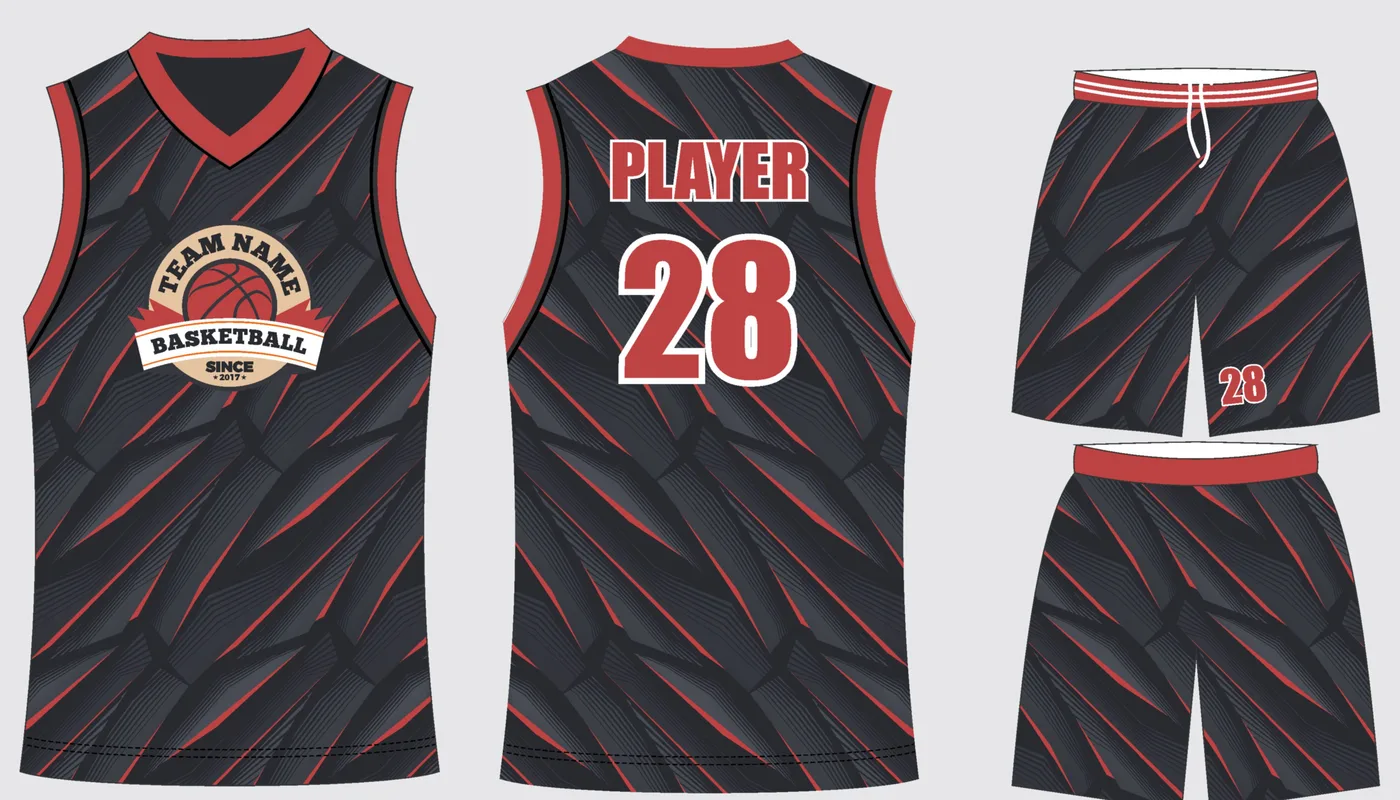 Basketball Uniform Graphite Navy — jersey and shorts
