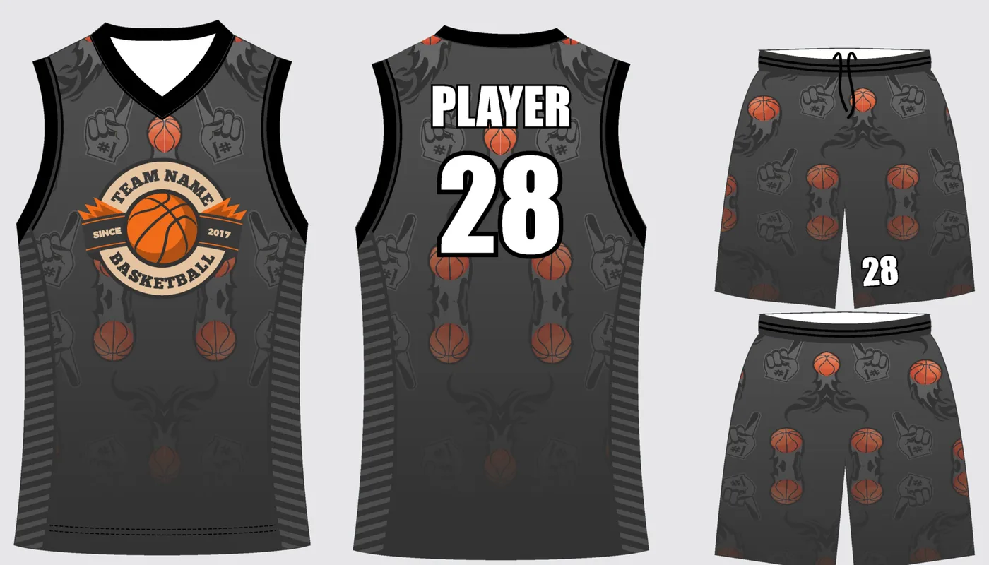 Basketball Uniform Graphite Onyx Echo — jersey and shorts