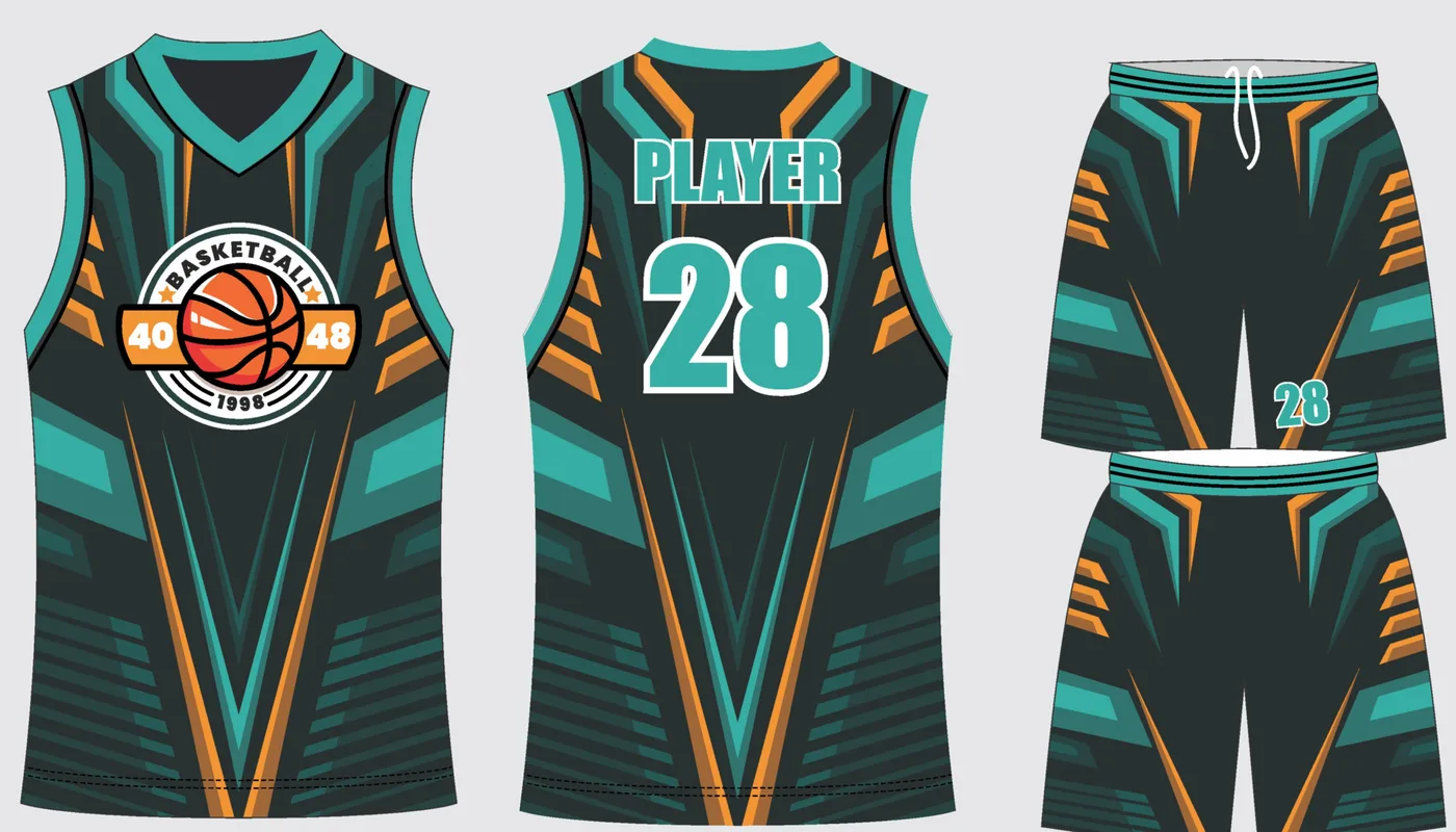 Basketball Uniform Navy Graphite Ridge — jersey and shorts