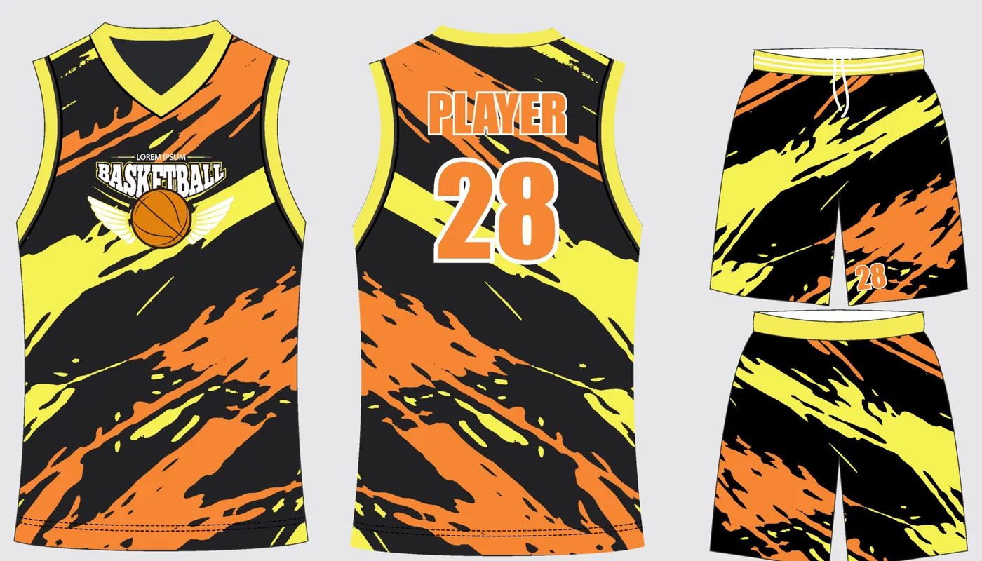 Basketball Uniform Onyx Amber — jersey and shorts