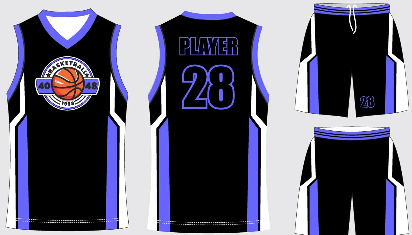 Basketball Uniform Onyx Azure — jersey and shorts