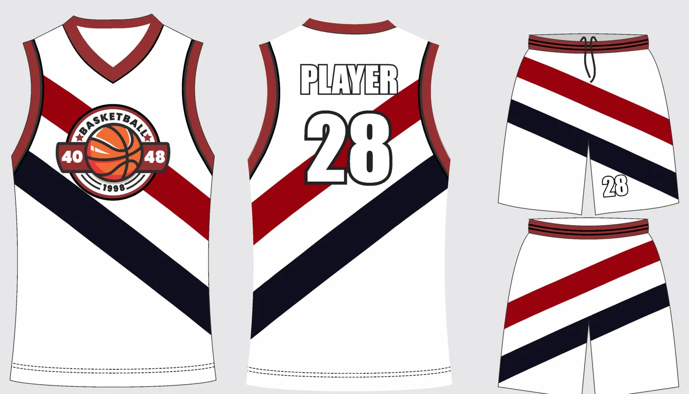 Basketball Uniform Onyx Crimson Flux — jersey and shorts