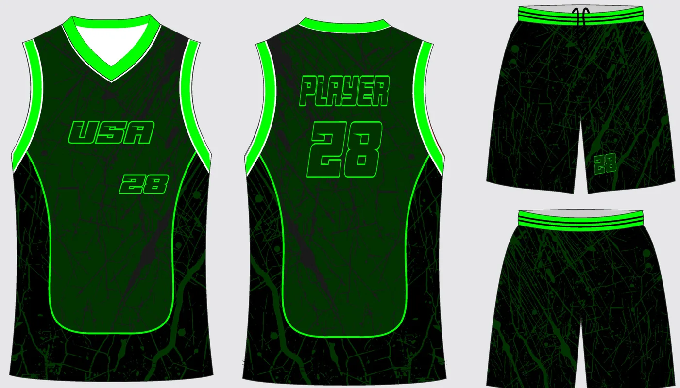 Basketball Uniform Onyx Emerald — jersey and shorts