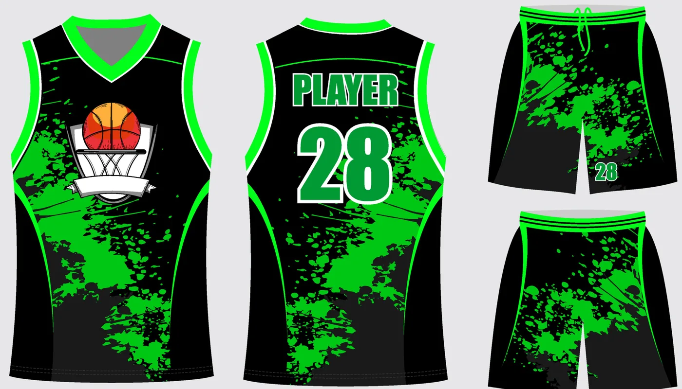 Basketball Uniform Onyx Emerald Drift — jersey and shorts