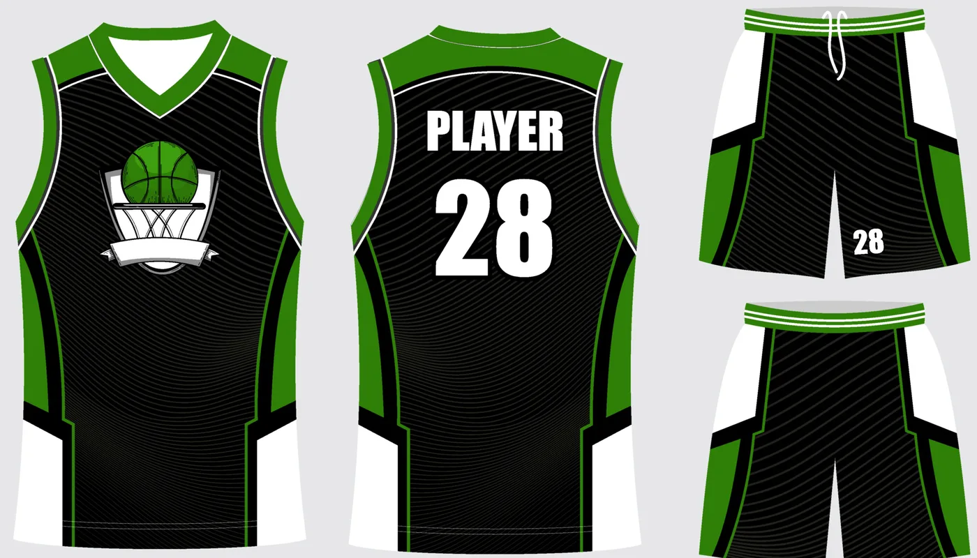 Basketball Uniform Onyx Forest Spark — jersey and shorts