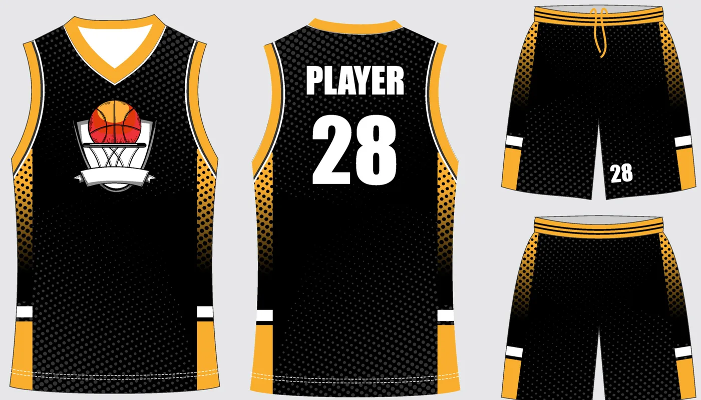 Basketball Uniform Onyx Gold Shift — jersey and shorts