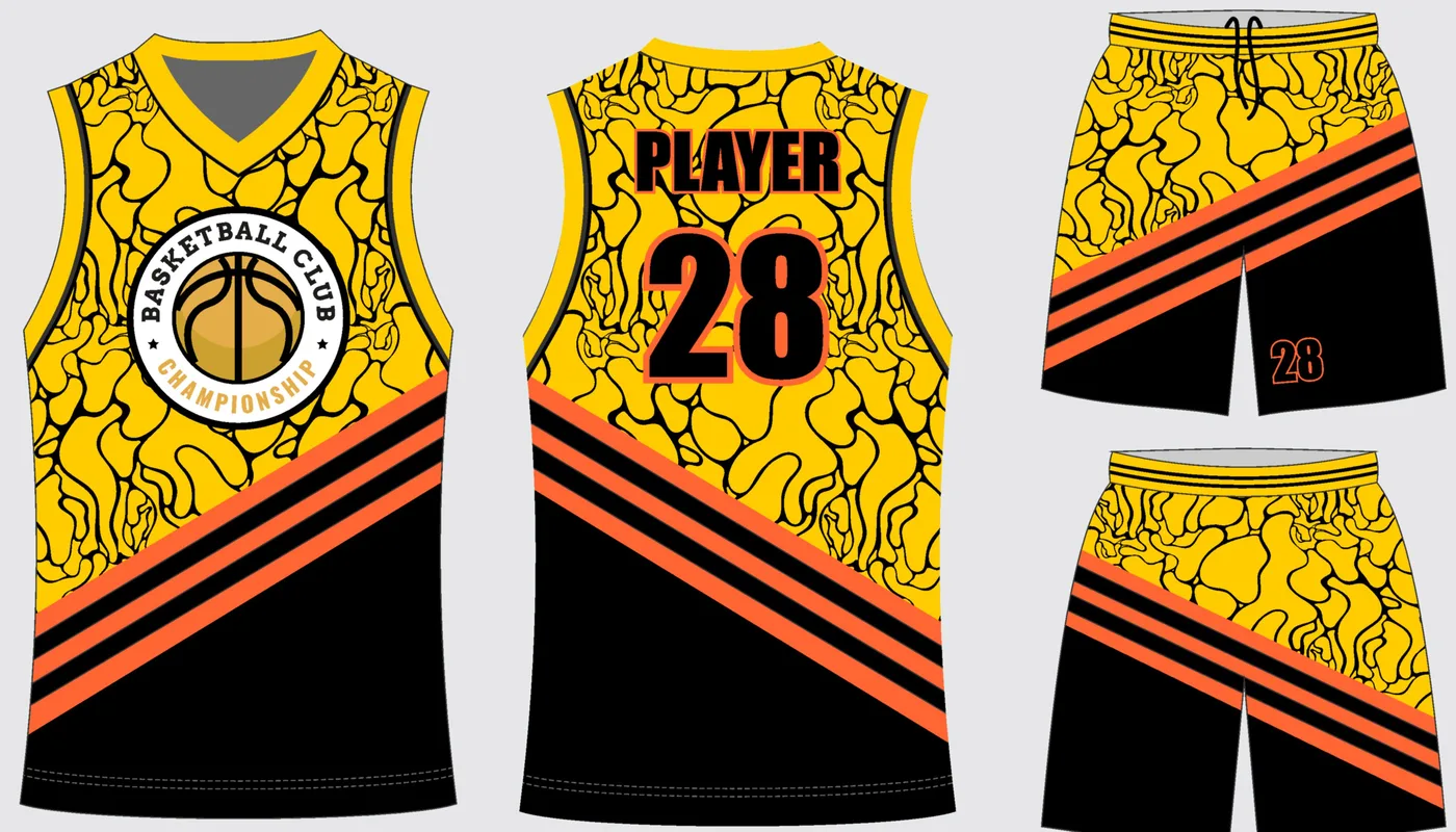 Basketball Uniform Onyx Gold Spark — jersey and shorts