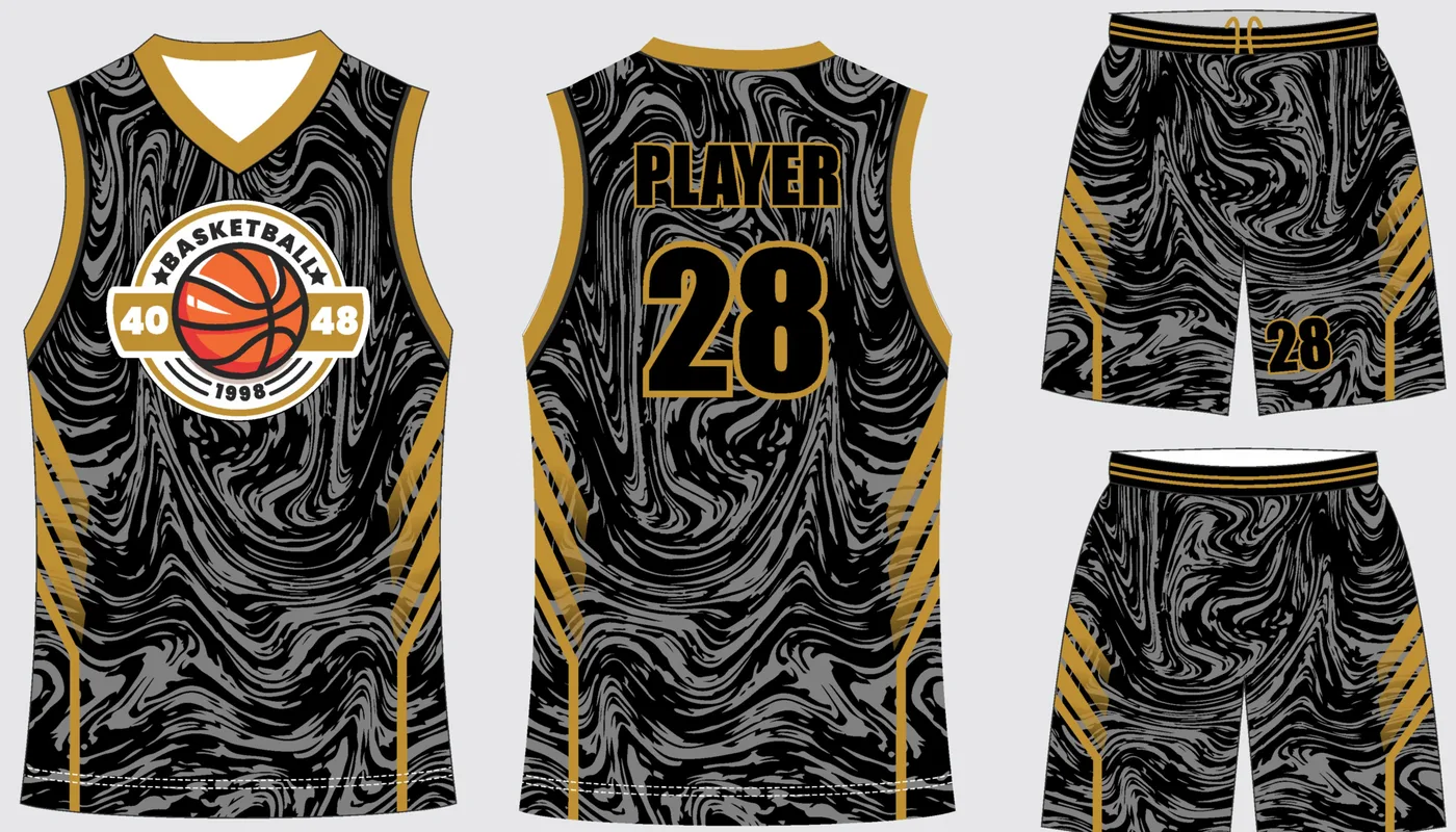 Basketball Uniform Onyx Graphite Storm — jersey and shorts