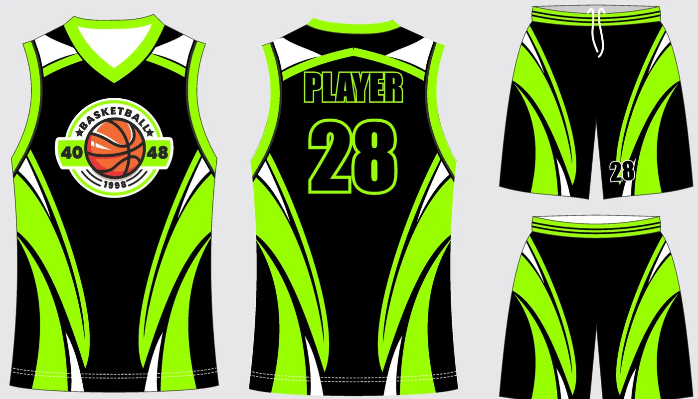 Basketball Uniform Onyx Lime — jersey and shorts