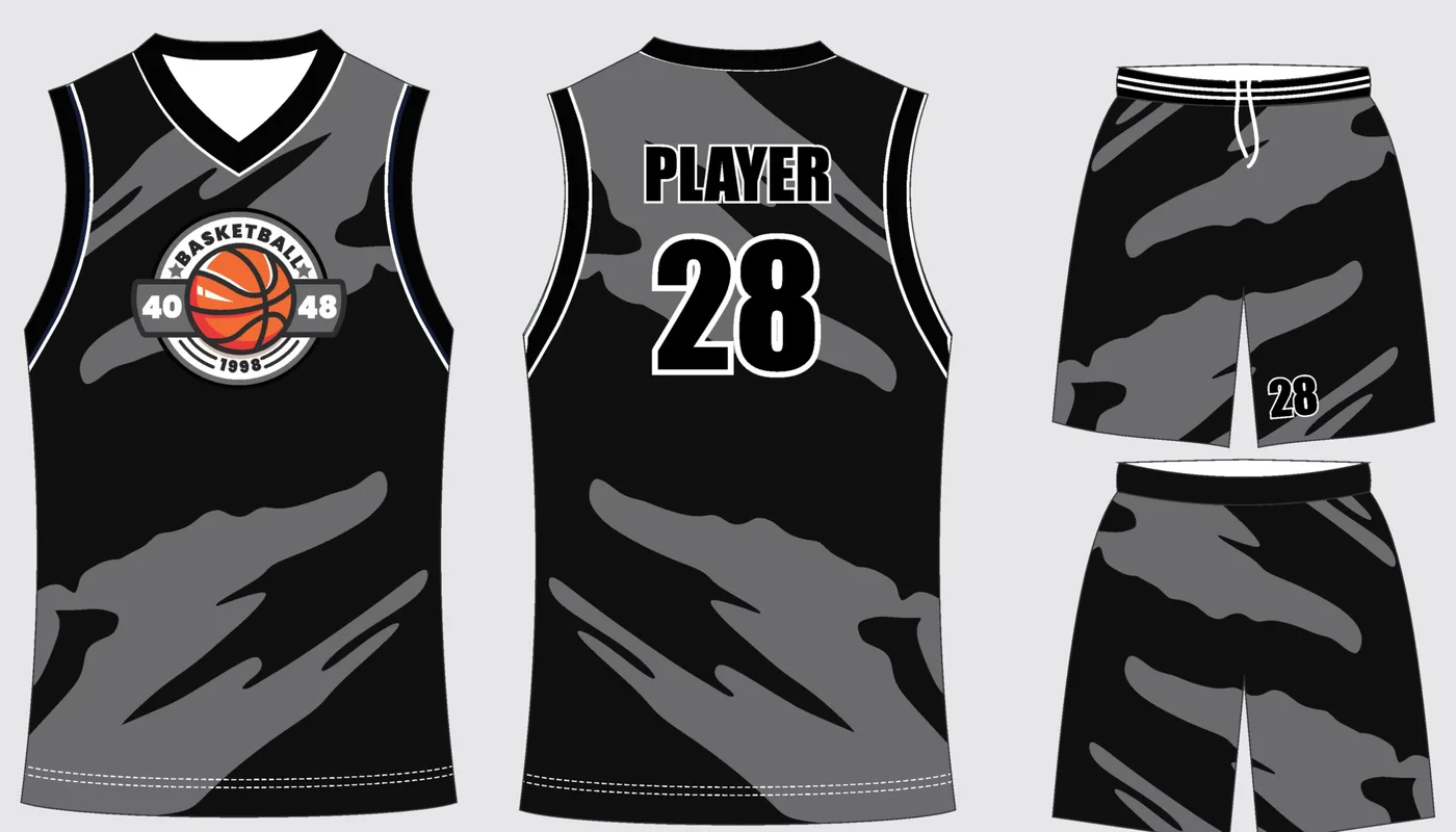 Basketball Uniform Onyx Steel Fracture — jersey and shorts