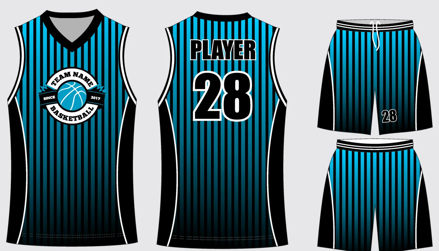 Basketball Uniform Onyx Teal — jersey and shorts