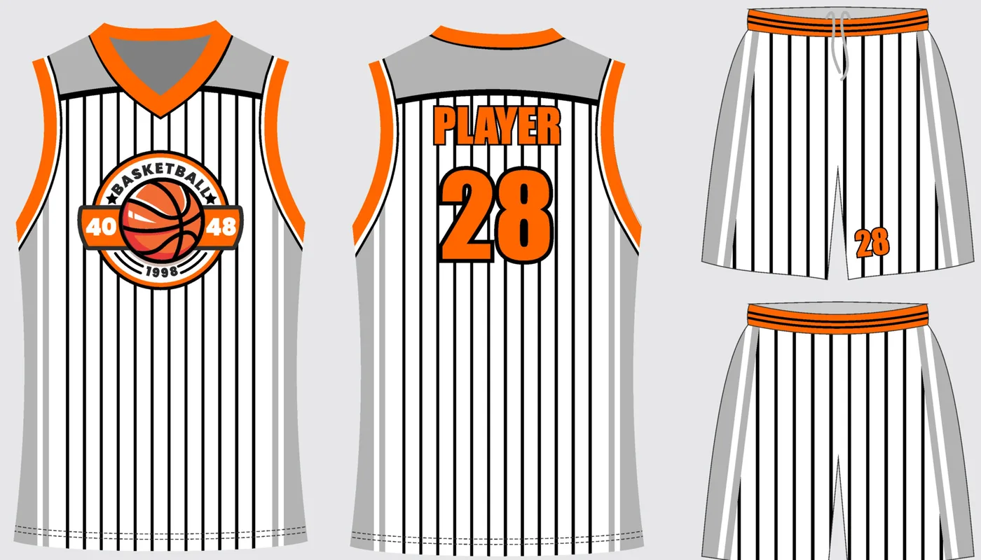 Basketball Uniform Silver Steel — jersey and shorts