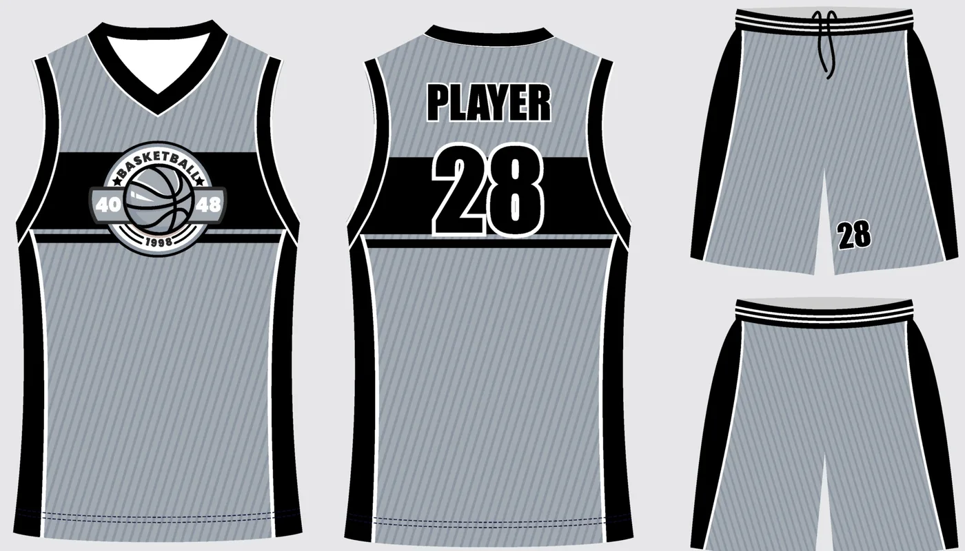 Basketball Uniform Steel Silver Rally — jersey and shorts